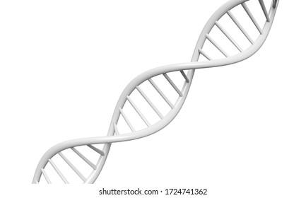 Concept of biochemistry with dna molecule isolated in white background, 3d rendering