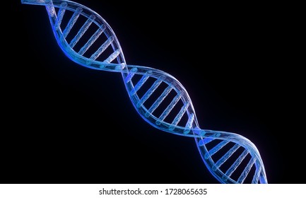 Concept of biochemistry with dna molecule isolated in white background, 3d rendering