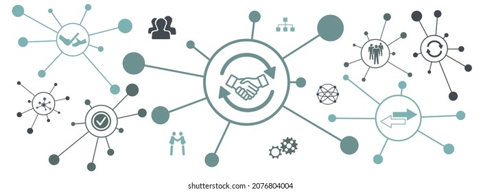 Concept Of Business Transition With Connected Icons