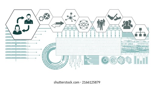 Concept Of Business Transition With Connected Icons