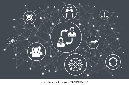 Concept Of Business Transition With Connected Icons