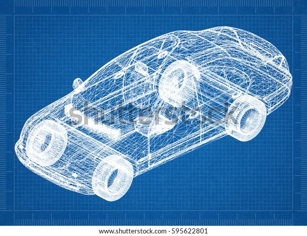 concept car blueprint – 3D\
perspective