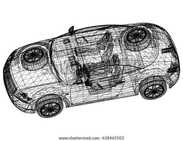 concept car drawing – 3D\
perspective