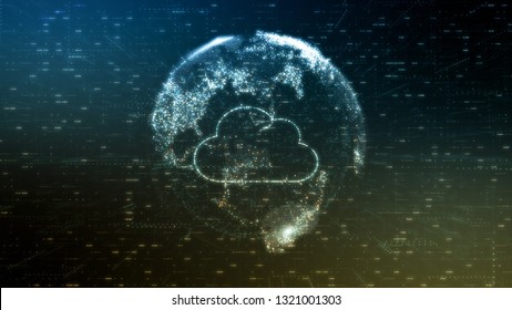 Concept Of Cloud Computing And Big Data (3d Render)