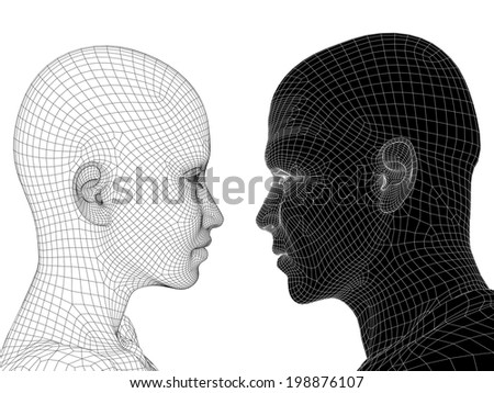 Similar – Man and woman face each other