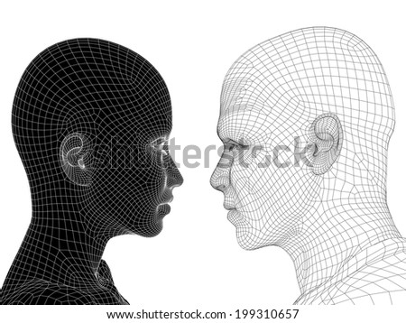 Similar – Man and woman face each other