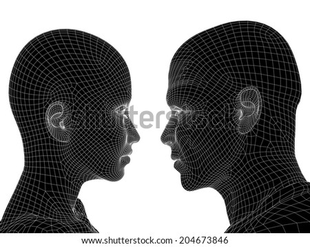 Similar – Man and woman face each other