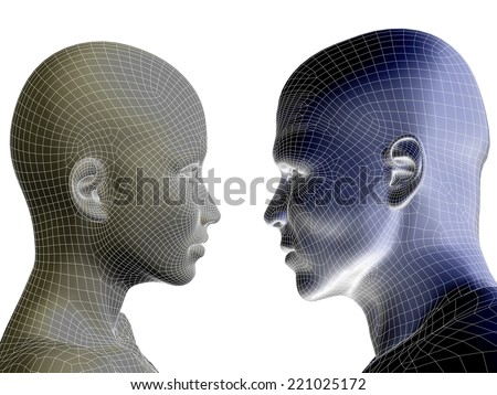 Similar – Man and woman face each other