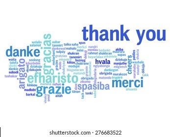 Concept or conceptual abstract thank you word cloud in different languages or multilingual for education or thanksgiving day, metaphor to appreciation, multicultural, friendship, tourism travel