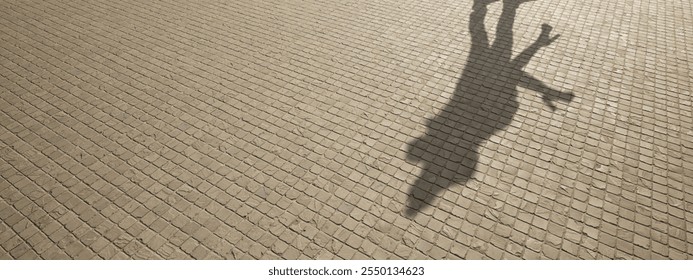 Concept or conceptual background of floor texture surface with a human shadow as silhouette. A 3d illustration metaphor to young couple romance happy relationship hug, love or family happiness design - Powered by Shutterstock