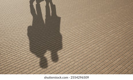 Concept or conceptual background of floor texture surface with a human shadow as silhouette. 3d illustration metaphor to old couple romance happy relationship lifestyle, love or family elderly design - Powered by Shutterstock