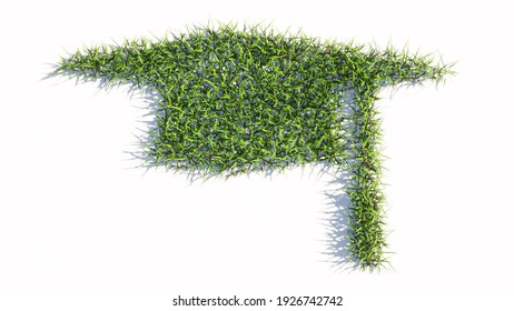 Concept or conceptual green summer lawn grass symbol isolated on white background, sign of graduate cap. A 3d illustration metaphor for academic achievement, success and a future professional career - Powered by Shutterstock