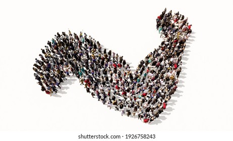 Concept Or Conceptual Large Gathering Of People Forming The Image Of A Healthy And Muscular Arm. A 3d Illustration Metaphor For Bodybuilding, Athlete, Fitness, Sport, Strenght,  Power, Diet Or Anatomy