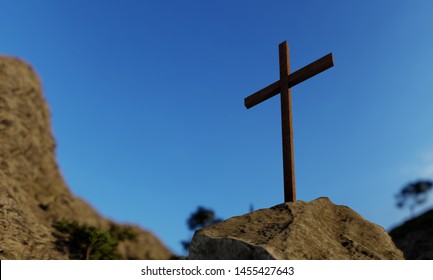 Similar Images, Stock Photos & Vectors of Cross on a mountain top ...