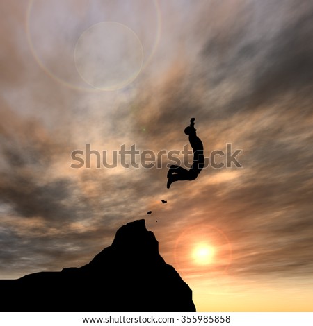 Similar – photographer in mountain at sunset