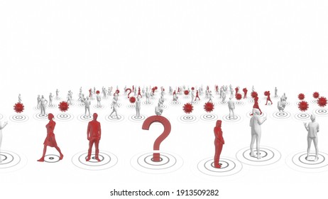 Concept Of Coronavirus Or Covid-19 Contract Tracing Showing With Network Of Connected Illustrative Human - Illustration Rendering