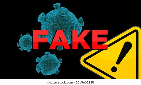 Concept of Coronavirus fake hoax covid-19 sars-cov-2 alert for hoax fake news and false information in media. 