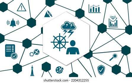 Concept Of Crisis Management With Connected Icons