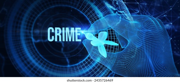 The concept of a cyber attack on a computer network. Cyber crime and internet privacy hacking. 3d illustration