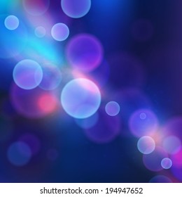 Concept dark blue bokeh background. Raster illustration