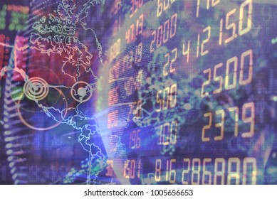 Concept of digital technology. Technical financial data and  technology abstract background.