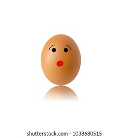 Concept Egg Face On White Background Stock Illustration 1038679609