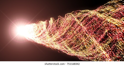concept of energy particles and light core. 3d illustration
