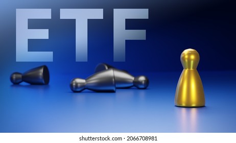 Concept Of  Etf, Better Choice, Winning, 3d Rendering
