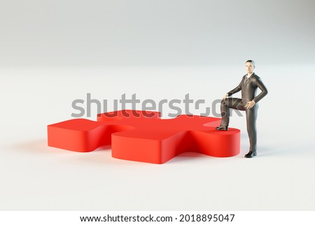 The concept of finding the right solution, the path to business success, guessing the right answer. Ability to find the correct piece of the puzzle. 3d rendering