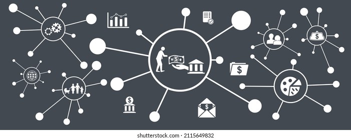 Concept Of Government Aid With Connected Icons