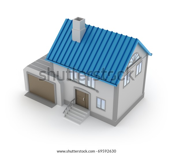 Concept House Garage Top View Isolated Stock Illustration 69592630