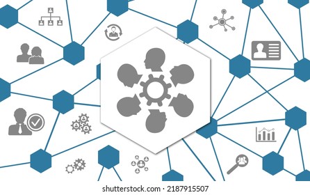 Concept Of Hrm With Connected Icons