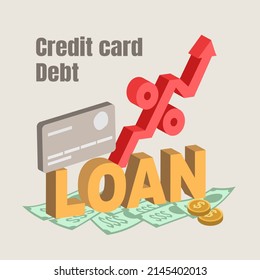 The Concept Of Increasing The Cost Of Living, Credit Card Debt, Unsecured Loan.