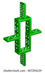 Concept : instability, isolated on white background. 3D rendering.