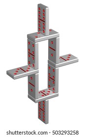 Concept: instability, isolated on white background. 3D rendering.