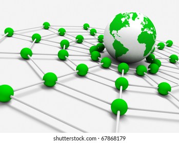 concept of internet and networking with globe