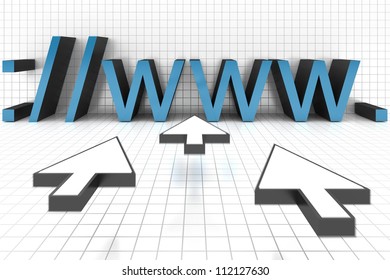 Concept of Internet Web Browser with arrow