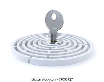 Concept with the key and maze
