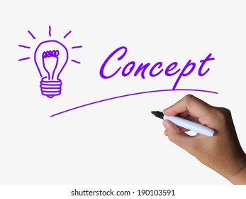 Concept and Lightbulb Showing Conception Ideas and thinking