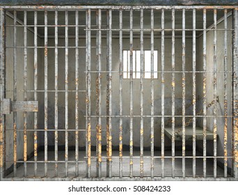 Concept of limiting freedom. Interior of prison cell. 3d illustration