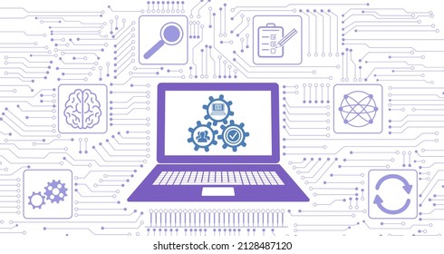 Concept Of Lms With Icons Integrated In Circuit