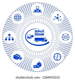 Concept Logistics Connected Icons Stock Illustration 2184955315 ...