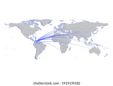 Vector Map Showing Colombias Position On Stock Vector (Royalty Free ...