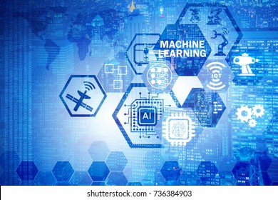 Concept Of Modern IT Technology With Machine Learning