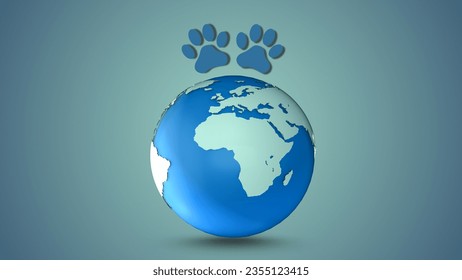 Concept for National Rabies Day using a dog paw and an earth stethoscope 3D Illustration - Powered by Shutterstock