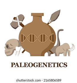 Concept On The Theme Of Paleogenetics. The Study Of Fossil Animals And The Ancestor Of Man.