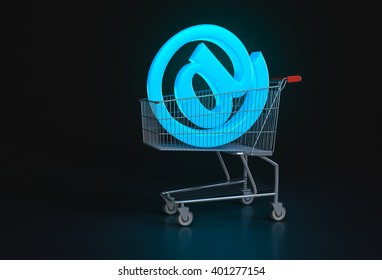 Concept Online Shopping Big Blue Sign ...
