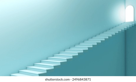 Concept of path to destination,ladder to success,3D render,step towards success