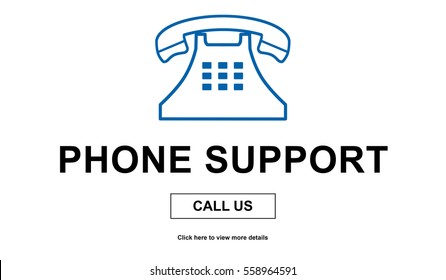 Concept of phone support on white background