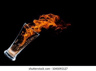 concept pouring water into a cocktail glass on fire 3d - Powered by Shutterstock